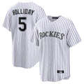 Choea C.Rockies #5 Matt Holliday Player White Game Home Stitched Jerseys
