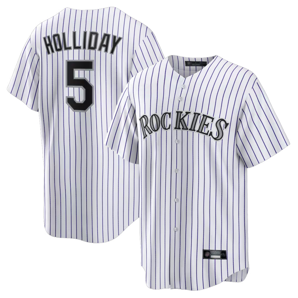 Choea C.Rockies #5 Matt Holliday Player White Game Home Stitched Jerseys