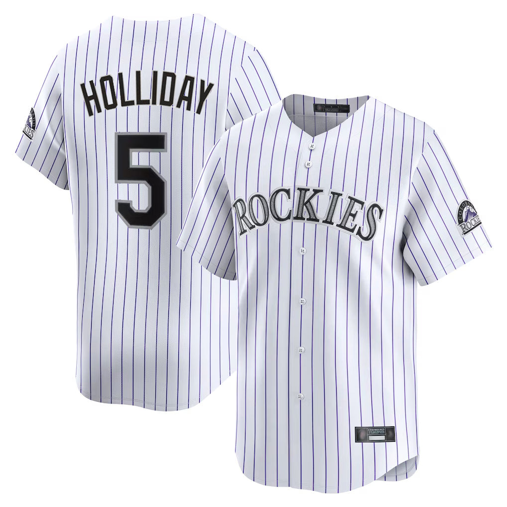 Choea C.Rockies #5 Matt Holliday Player White Limited Home Stitched Jerseys