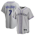 Choea C.Rockies #7 Matt Holliday Player Gray Game Home Stitched Jerseys