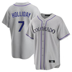 Choea C.Rockies #7 Matt Holliday Player Gray Game Home Stitched Jerseys