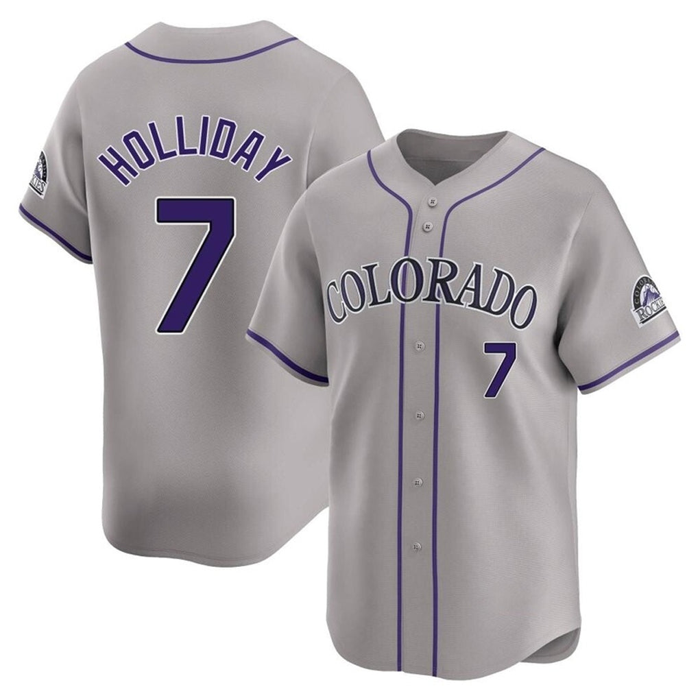 Choea C.Rockies #7 Matt Holliday Player Gray Limited Home Stitched Jerseys