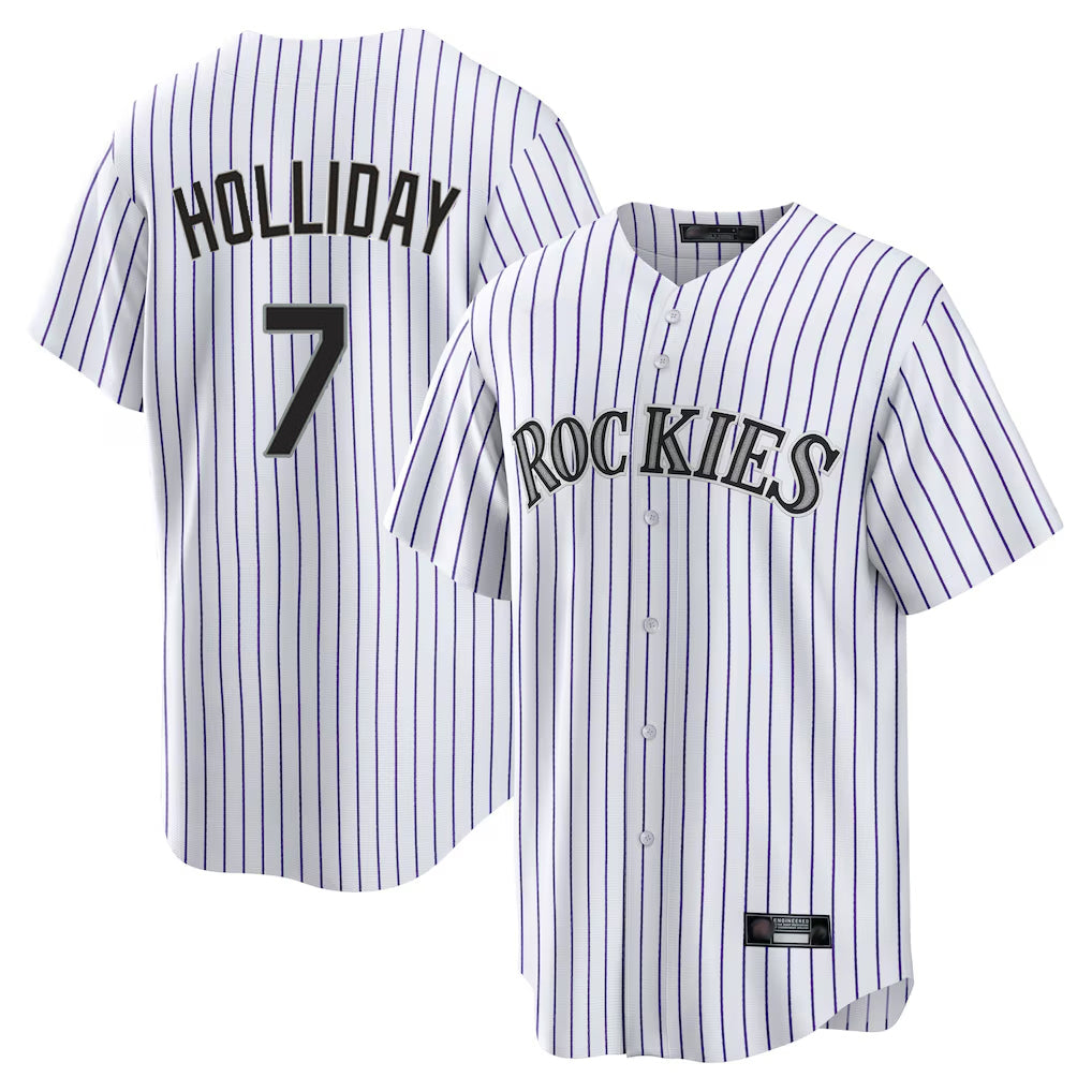 Choea C.Rockies #7 Matt Holliday Player White Game Home Stitched Jerseys