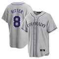 Choea C.Rockies #8 Ryan Ritter Player Gray Game Home Stitched Jerseys