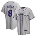 Choea C.Rockies #8 Ryan Ritter Player Gray Game Home Stitched Jerseys