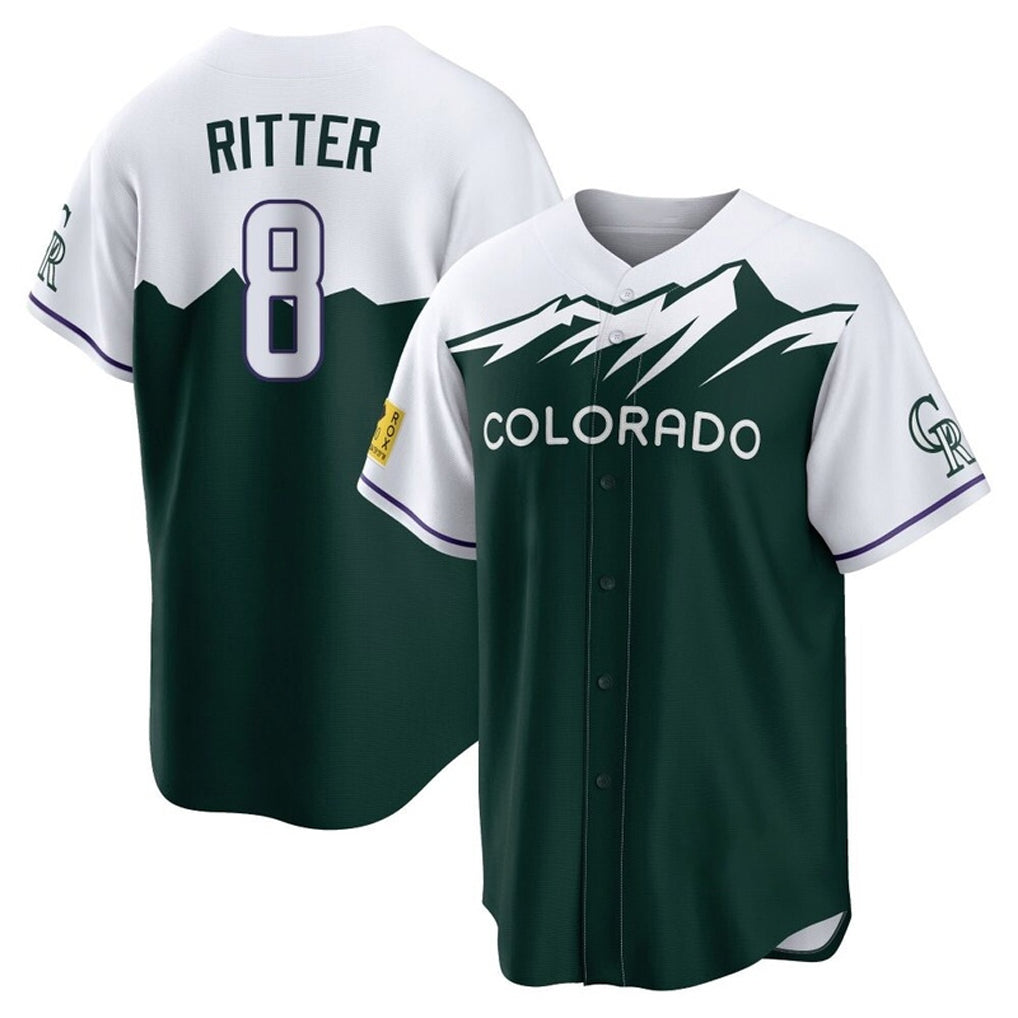 Choea C.Rockies #8 Ryan Ritter Player Green City Connect Home Game Stitched Jerseys