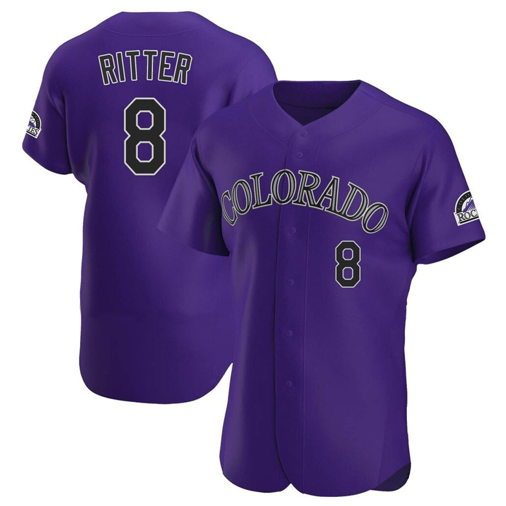 Choea C.Rockies #8 Ryan Ritter Player Purple Limited Elite Home Stitched Jerseys