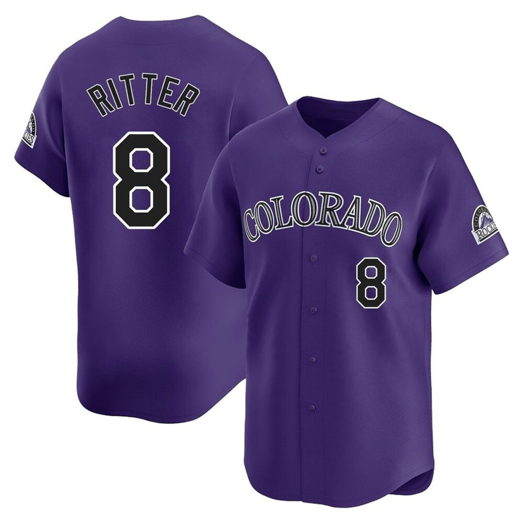Choea C.Rockies #8 Ryan Ritter Player Purple Limited Home Stitched Jerseys
