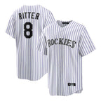 Choea C.Rockies #8 Ryan Ritter Player White Game Home Stitched Jerseys