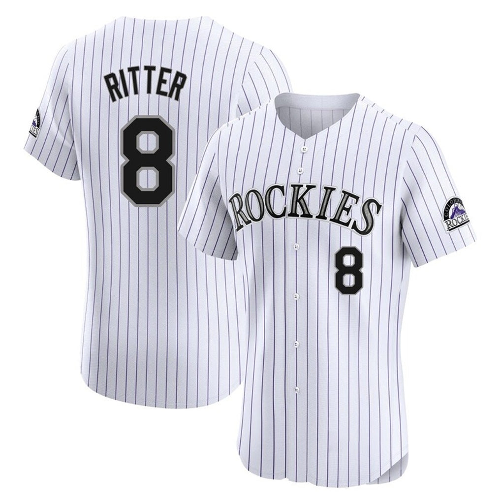 Choea C.Rockies #8 Ryan Ritter Player White Limited Elite Home Stitched Jerseys