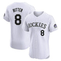 Choea C.Rockies #8 Ryan Ritter Player White Limited Elite Home Stitched Jerseys