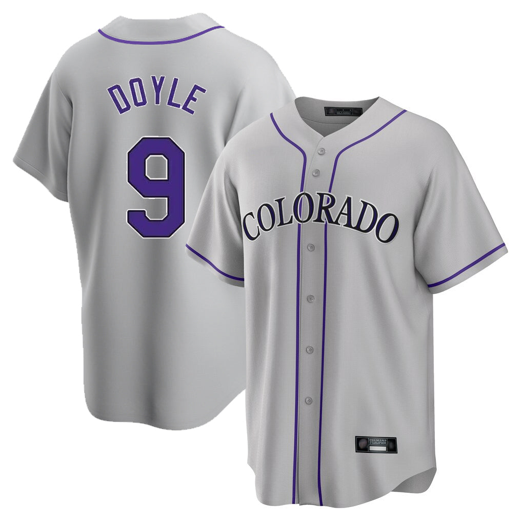 Choea C.Rockies #9 Brenton Doyle Player Gray Game Home Stitched Jerseys