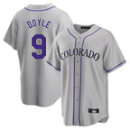 Choea C.Rockies #9 Brenton Doyle Player Gray Game Home Stitched Jerseys