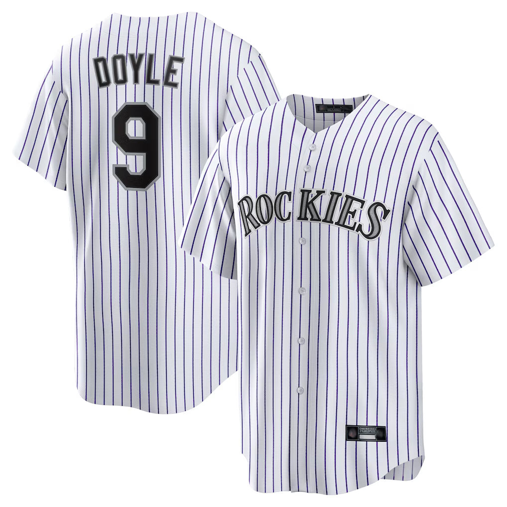 Choea C.Rockies #9 Brenton Doyle Player White Game Home Stitched Jerseys