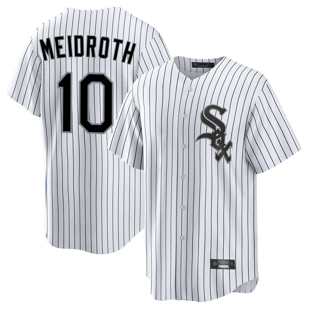 Choea C.White Sox #10 Chase Meidroth Player White Stripe Home Game Stitched Jerseys