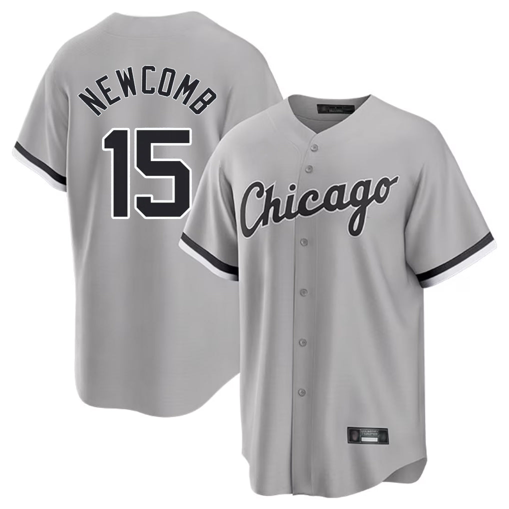 Choea C.White Sox #15 Sean Newcomb Player Gray Home Game Stitched Jerseys