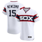 Choea C.White Sox #15 Sean Newcomb Player White T-shirt Limited Elite Home Stitched Jerseys