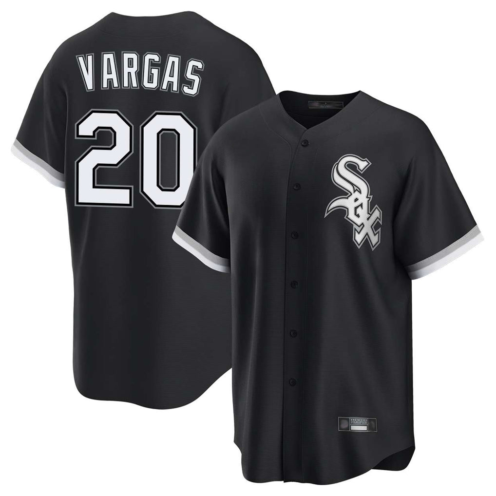 Choea C.White Sox #20 Miguel Vargas Player Black Home Game Stitched Jerseys