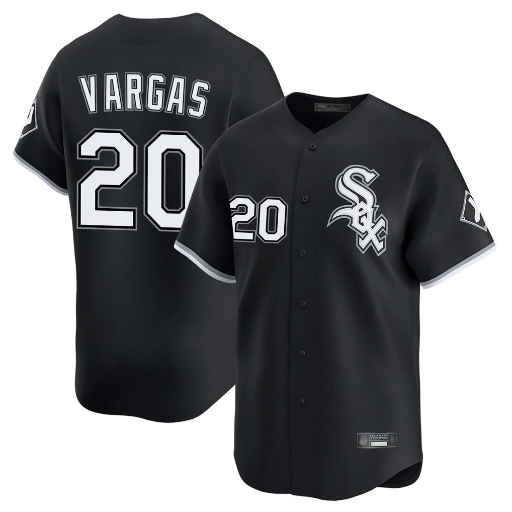 Choea C.White Sox #20 Miguel Vargas Player Black Limited Home Stitched Jerseys