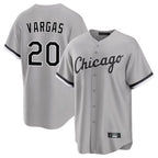 Choea C.White Sox #20 Miguel Vargas Player Gray Home Game Stitched Jerseys