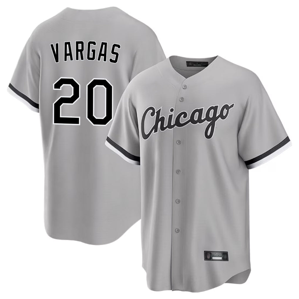 Choea C.White Sox #20 Miguel Vargas Player Gray Home Game Stitched Jerseys