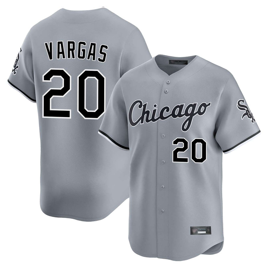 Choea C.White Sox #20 Miguel Vargas Player Gray Road Limited Home Stitched Jerseys