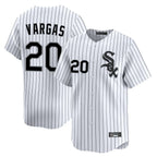 Choea C.White Sox #20 Miguel Vargas Player White Stripe Limited Home Stitched Jerseys