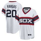 Choea C.White Sox #20 Miguel Vargas Player White T-shirt Home Game Stitched Jerseys