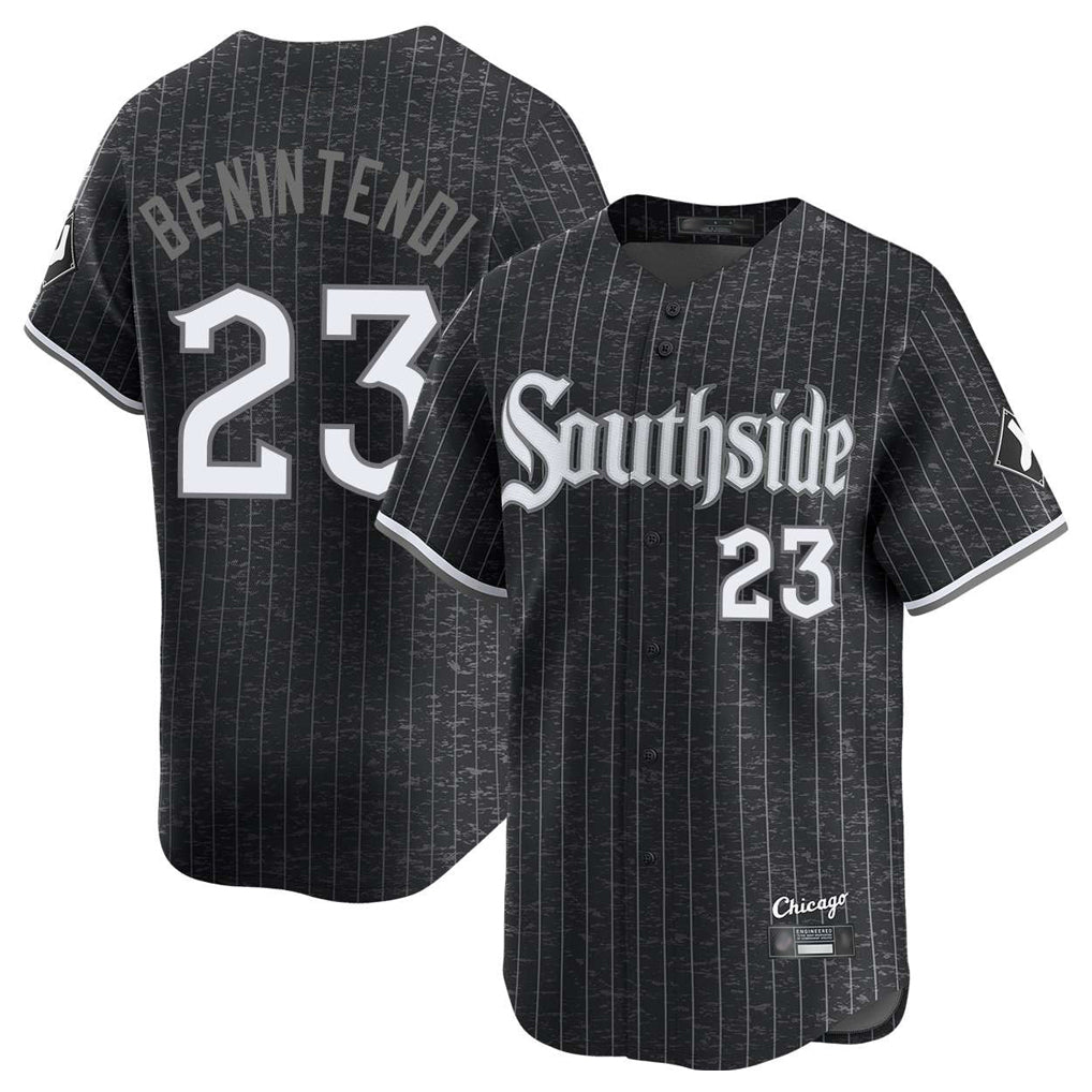 Choea C.White Sox #23 Andrew Benintendi Player Black City Connect Limited Home Stitched Jerseys