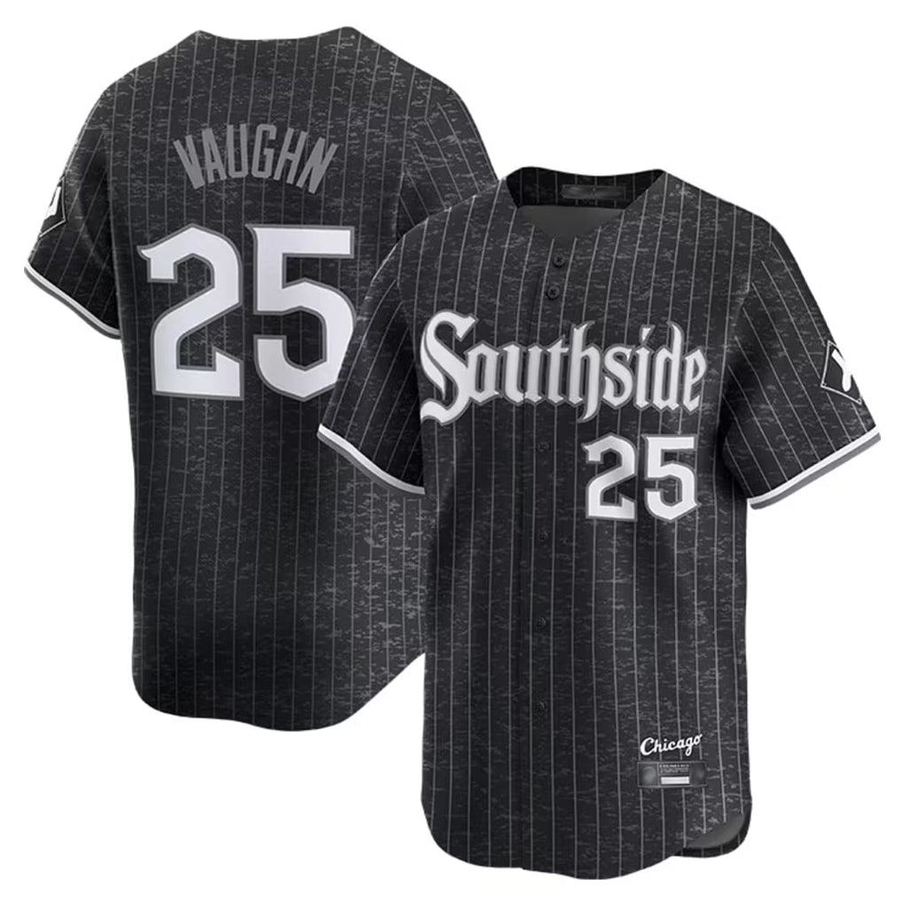 Choea C.White Sox #25 Andrew Vaughn Player Black City Connect Limited Home Stitched Jerseys