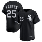 Choea C.White Sox #25 Andrew Vaughn Player Black Limited Home Stitched Jerseys