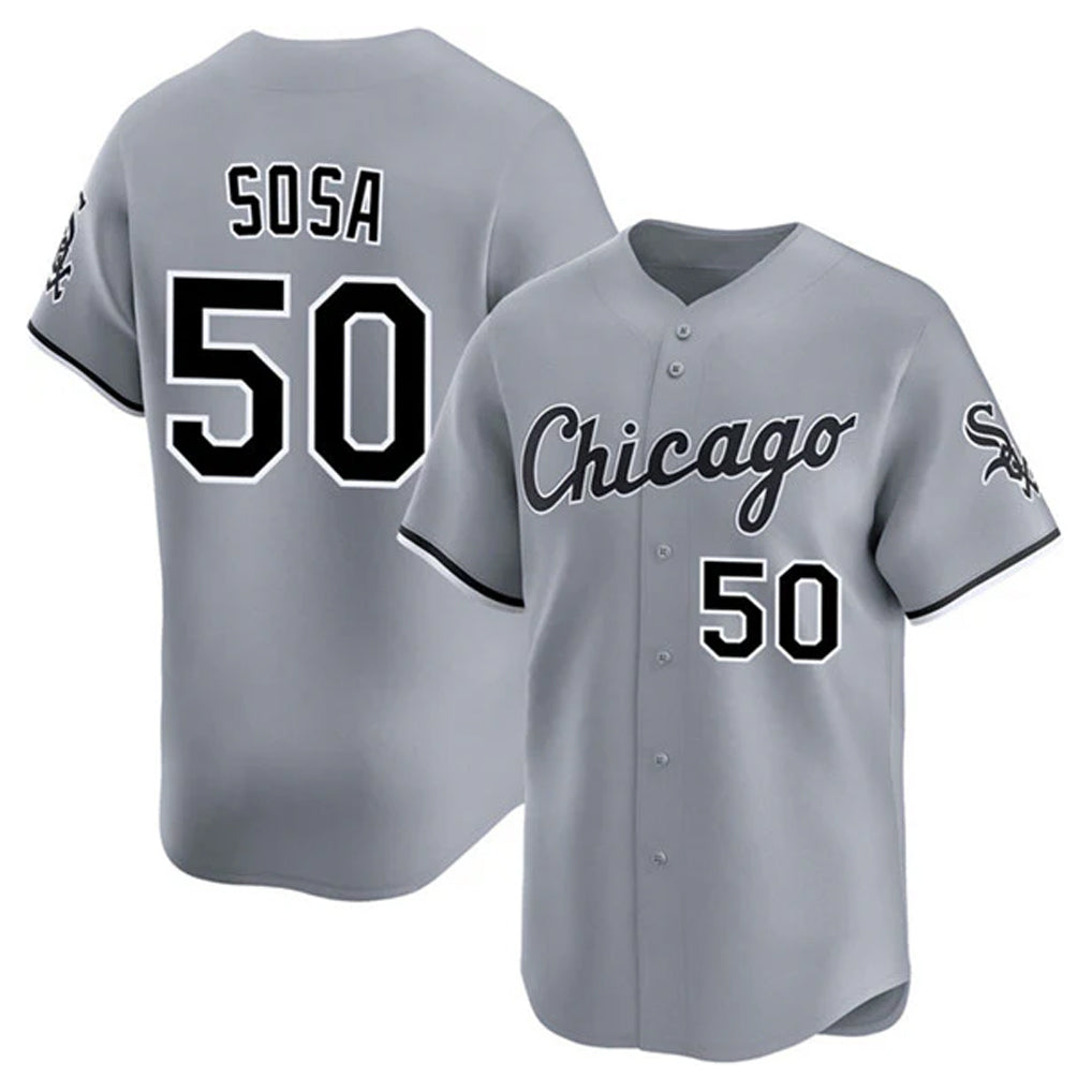 Choea C.White Sox #50 Lenyn Sosa Player Gray Road Limited Home Stitched Jerseys
