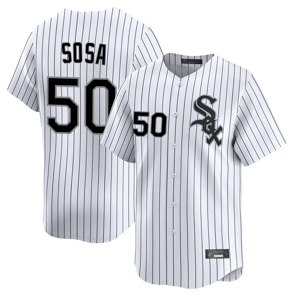 Choea C.White Sox #50 Lenyn Sosa Player White Stripe Limited Home Stitched Jerseys