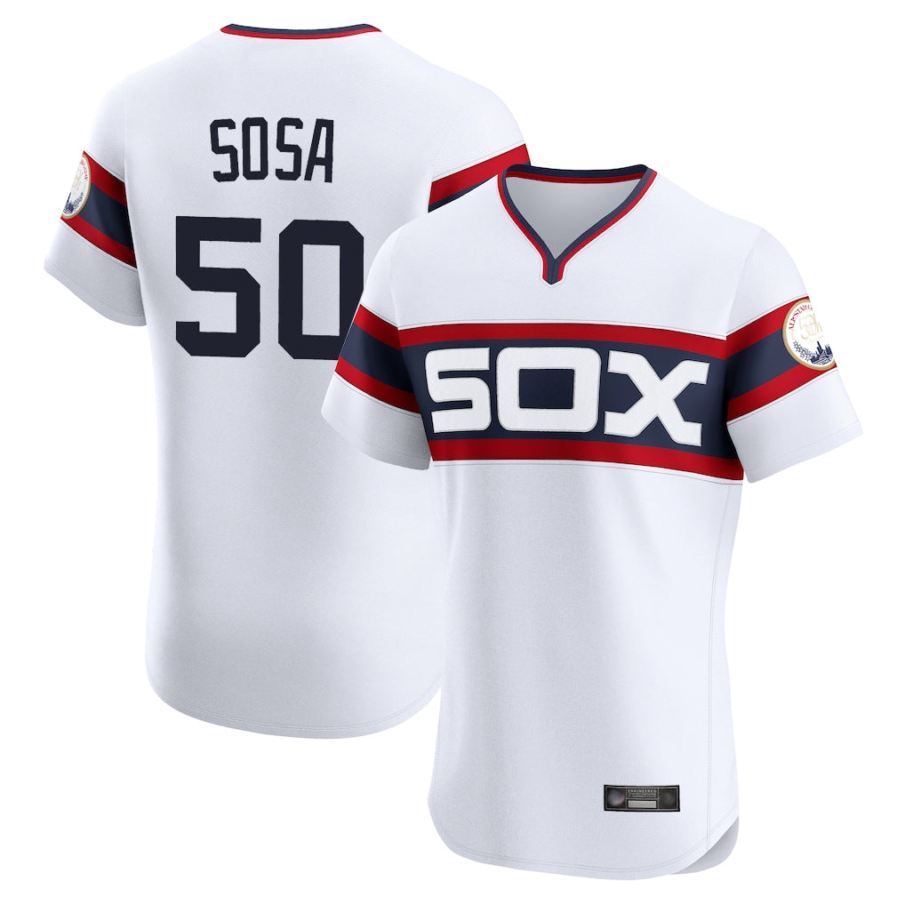 Choea C.White Sox #50 Lenyn Sosa Player White T-shirt Limited Elite Home Stitched Jerseys