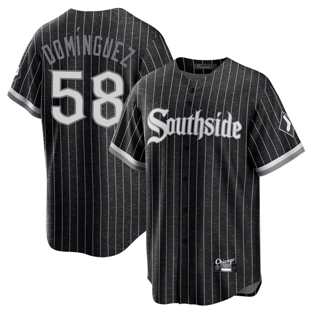Choea C.White Sox #58 Seranthony Dom¡§anguez Player Black City Connect Home Game Stitched Jerseys