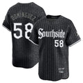 Choea C.White Sox #58 Seranthony Dom¡§anguez Player Black City Connect Limited Home Stitched Jerseys