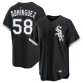 Choea C.White Sox #58 Seranthony Dom¡§anguez Player Black Home Game Stitched Jerseys