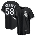 Choea C.White Sox #58 Seranthony Dom¡§anguez Player Black Home Game Stitched Jerseys