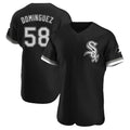 Choea C.White Sox #58 Seranthony Dom¡§anguez Player Black Limited Elite Home Stitched Jerseys