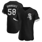 Choea C.White Sox #58 Seranthony Dom¡§anguez Player Black Limited Elite Home Stitched Jerseys