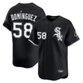 Choea C.White Sox #58 Seranthony Dom¡§anguez Player Black Limited Home Stitched Jerseys