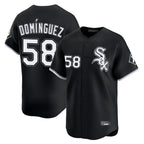 Choea C.White Sox #58 Seranthony Dom¡§anguez Player Black Limited Home Stitched Jerseys