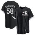 Choea C.White Sox #58 Seranthony Dom¡§anguez Player Black Spring Training Game Stitched Jerseys