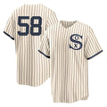 Choea C.White Sox #58 Seranthony Dom¡§anguez Player Cream Field of Dreams Home Game Stitched Jerseys