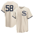 Choea C.White Sox #58 Seranthony Dom¡§anguez Player Cream Field of Dreams Home Game Stitched Jerseys