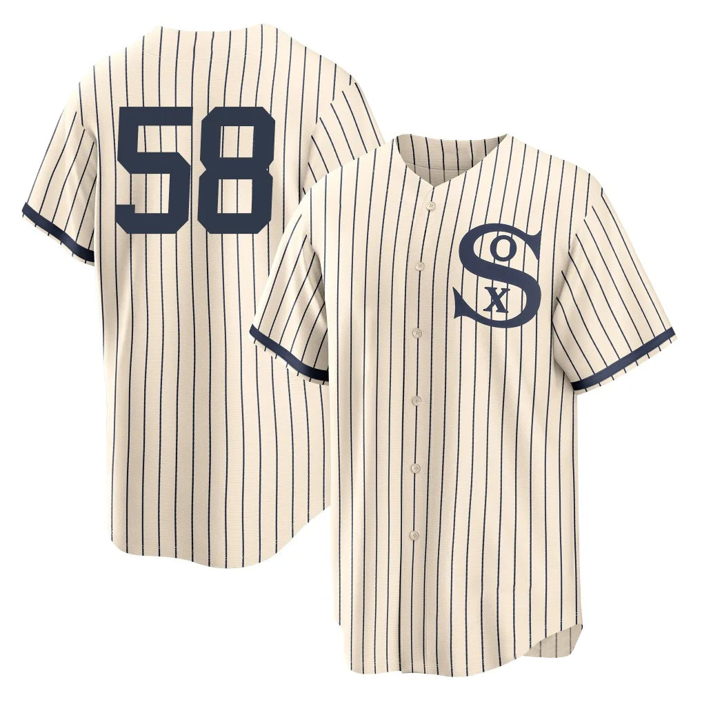 Choea C.White Sox #58 Seranthony Dom¡§anguez Player Cream Field of Dreams Home Game Stitched Jerseys