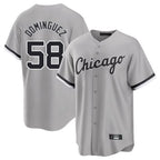 Choea C.White Sox #58 Seranthony Dom¡§anguez Player Gray Home Game Stitched Jerseys