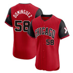 Choea C.White Sox #58 Seranthony Dom¡§anguez Player Red City Connect Limited Elite Home Stitched Jerseys