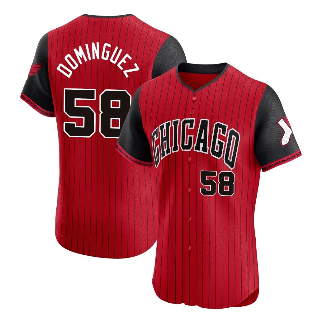 Choea C.White Sox #58 Seranthony Dom¡§anguez Player Red City Connect Limited Elite Home Stitched Jerseys