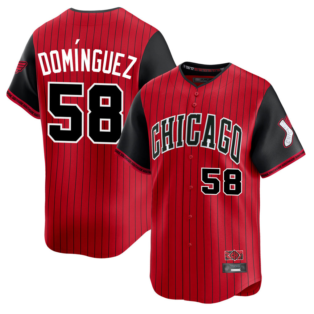 Choea C.White Sox #58 Seranthony Dom¡§anguez Player Red City Connect Limited Home Stitched Jerseys